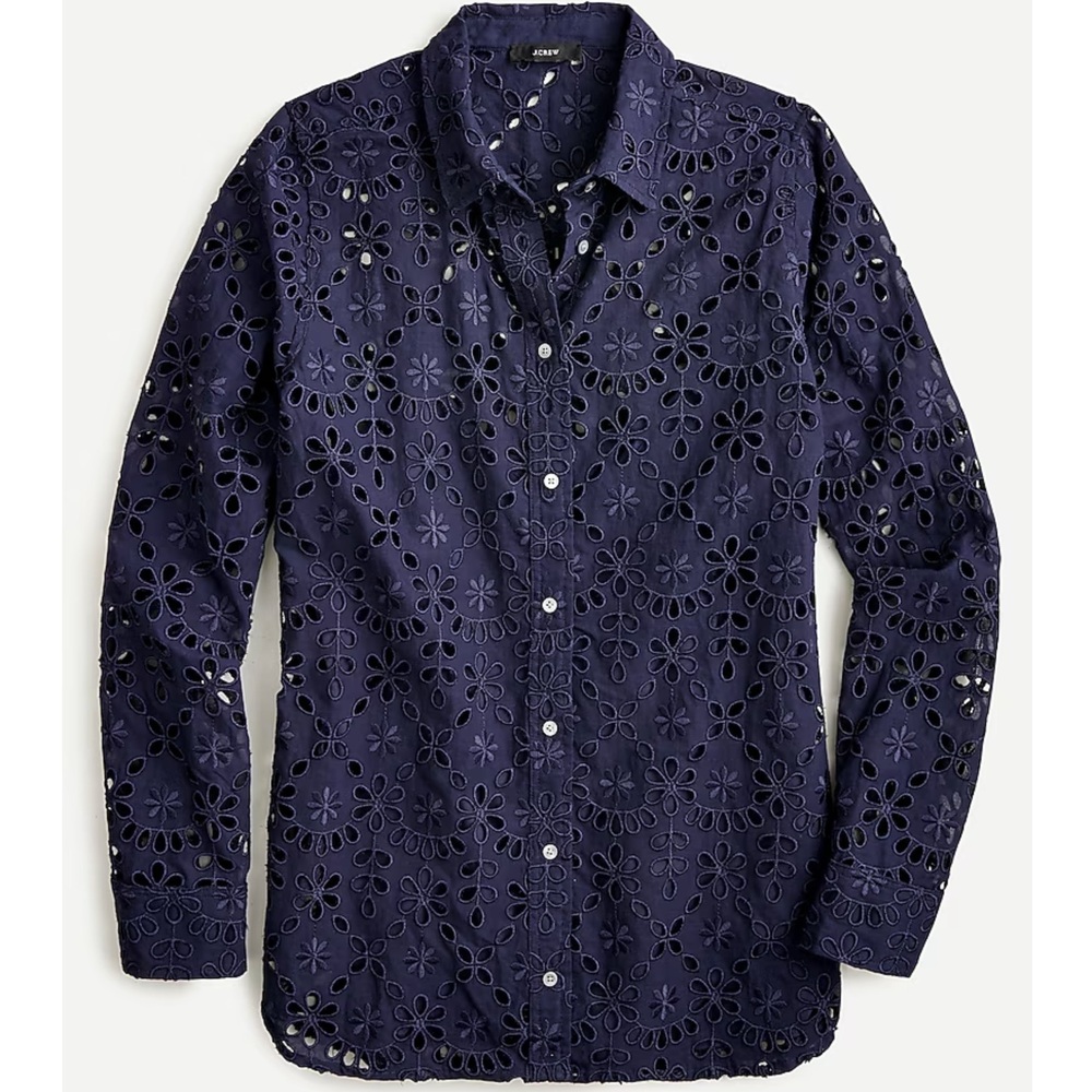 NWT J. Crew Button-up shirt in embroidered eyelet